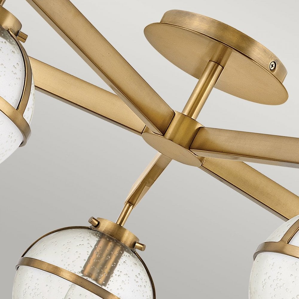 HK-HOLLIS-5-C-HB Hollis 5 Light Semi-Flush Heritage Brass