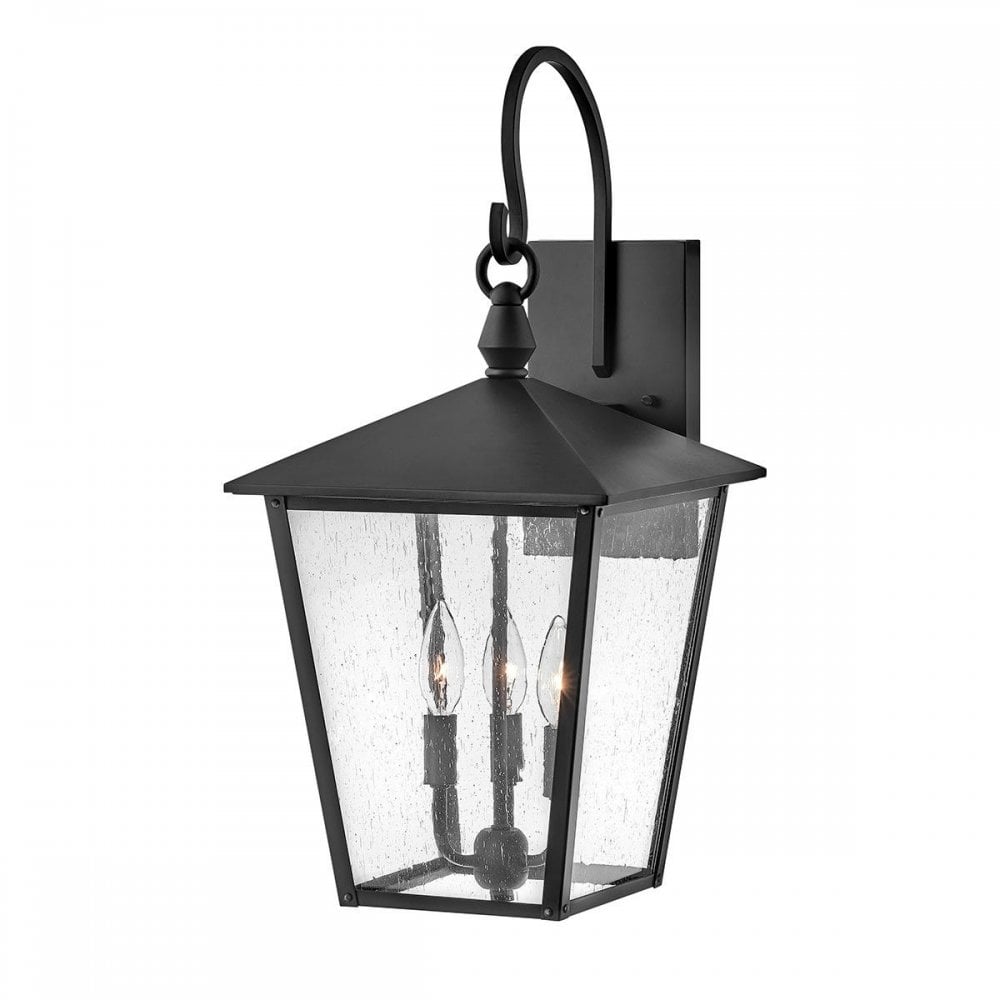 HK-HUNTERSFIELD2-L-BK Huntersfield 3 Light Large Wall Lantern Black