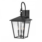 HK-HUNTERSFIELD2-L-BK Huntersfield 3 Light Large Wall Lantern Black