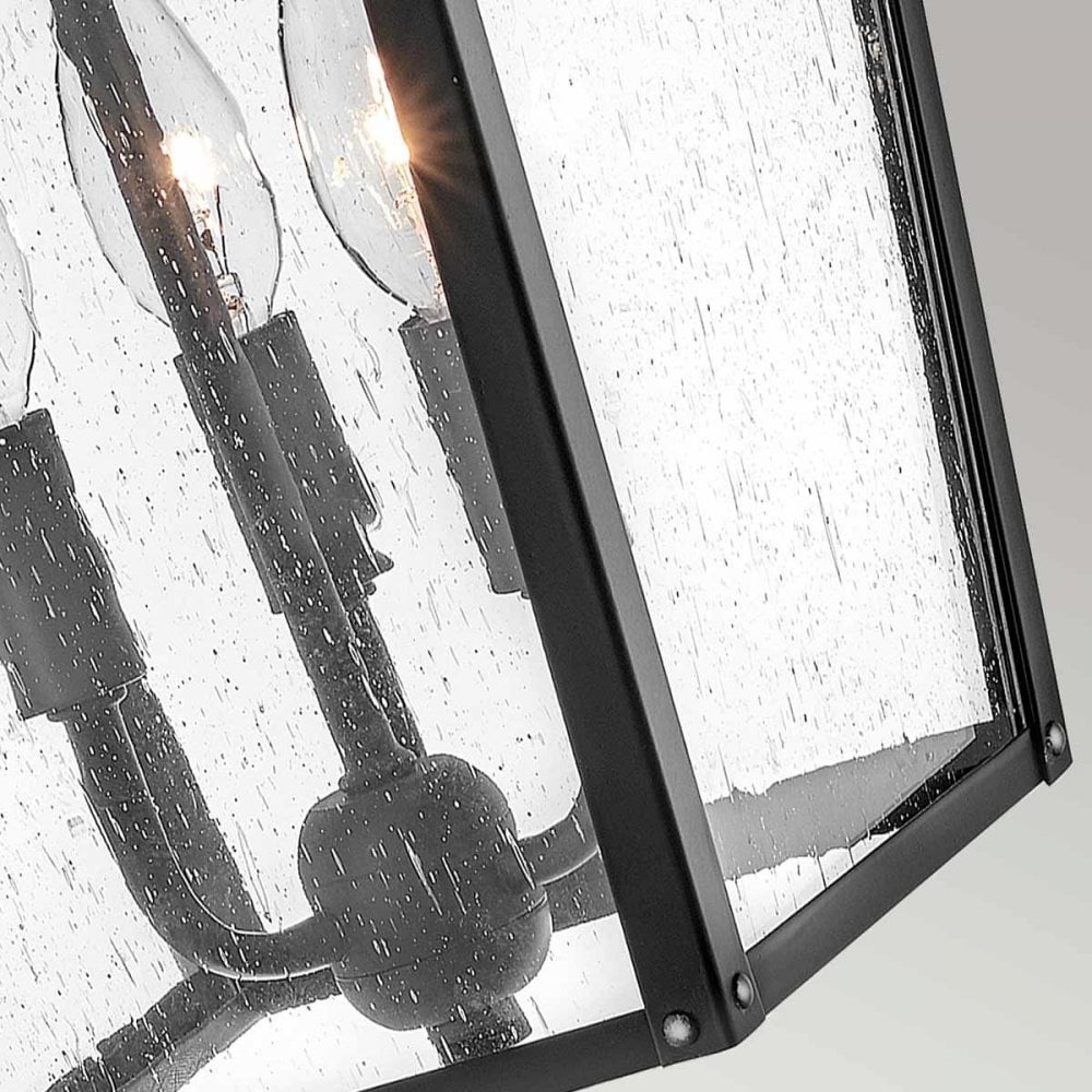 HK-HUNTERSFIELD2-L-BK Huntersfield 3 Light Large Wall Lantern Black