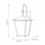 HK-HUNTERSFIELD2-M-BK Huntersfield 2 Light Medium Wall Lantern Black