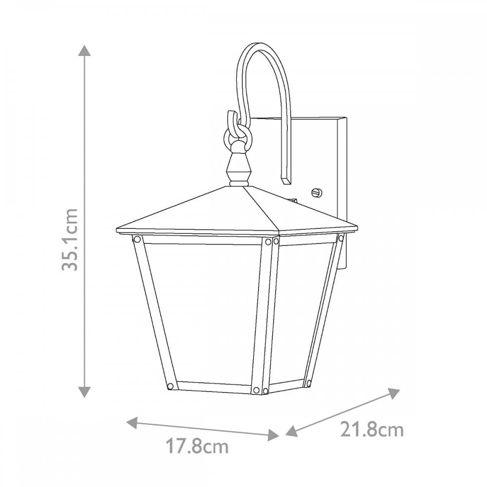 HK-HUNTERSFIELD2-S-BK Huntersfield 1 Light Small Wall Lantern Black