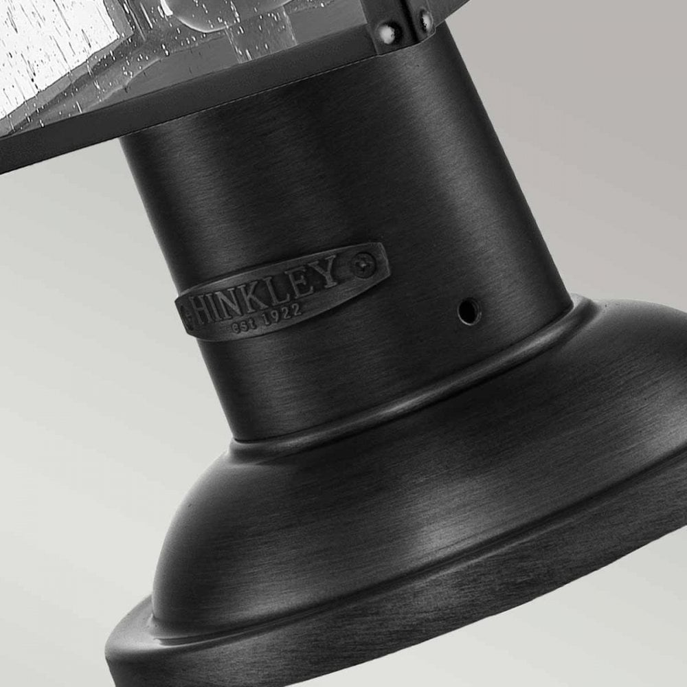 HK-HUNTERSFIELD3-M-BK Huntersfield 2 Light Medium Pedestal Lantern Black