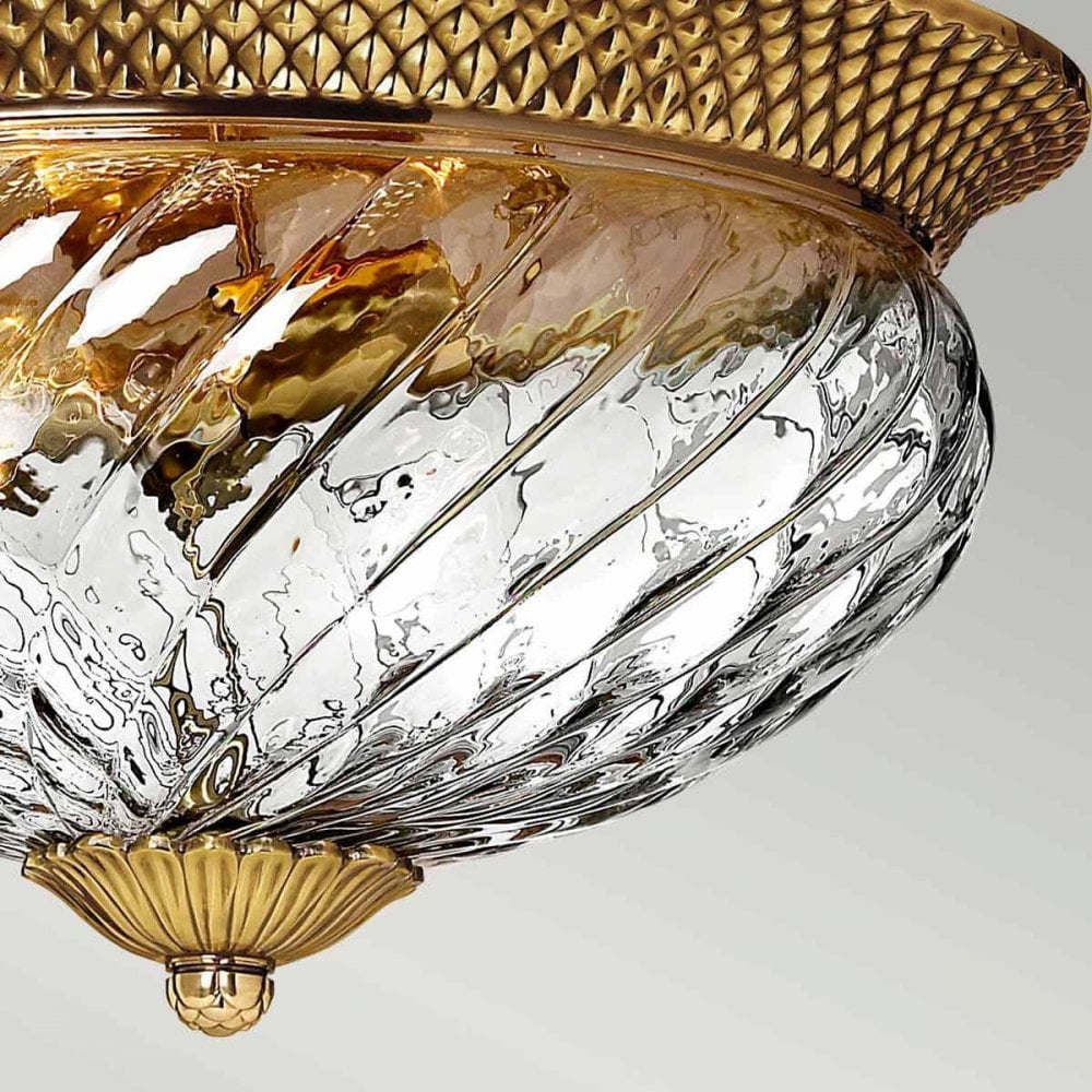 HK-PLANTATION-FL-BB Plantation 3 Light Flush Burnished Brass