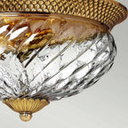 HK-PLANTATION-FL-BB Plantation 3 Light Flush Burnished Brass