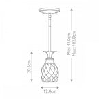 HK-PLANTATION-MP-BB Plantation 1 Light Pendant Burnished Brass