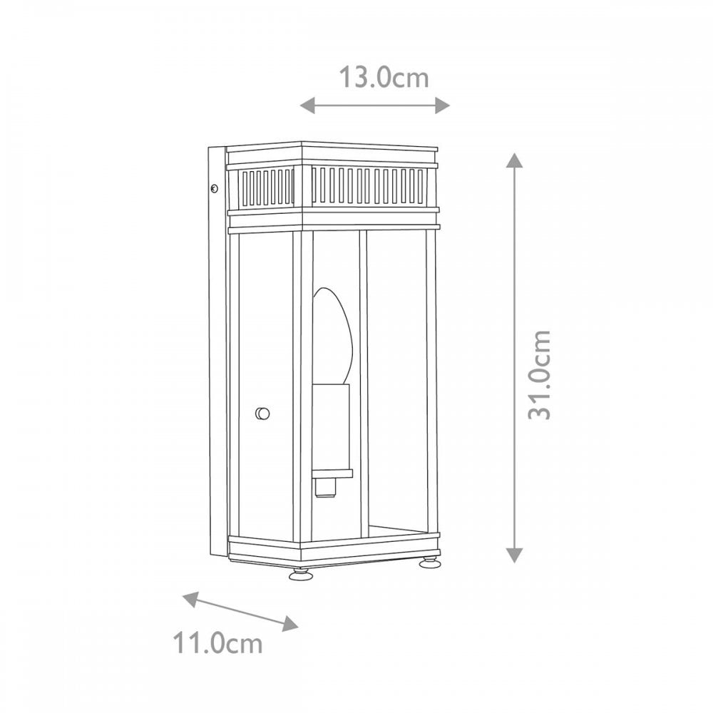 HL7-S-BB Holborn 1 Light Small Half Lantern Brushed Brass