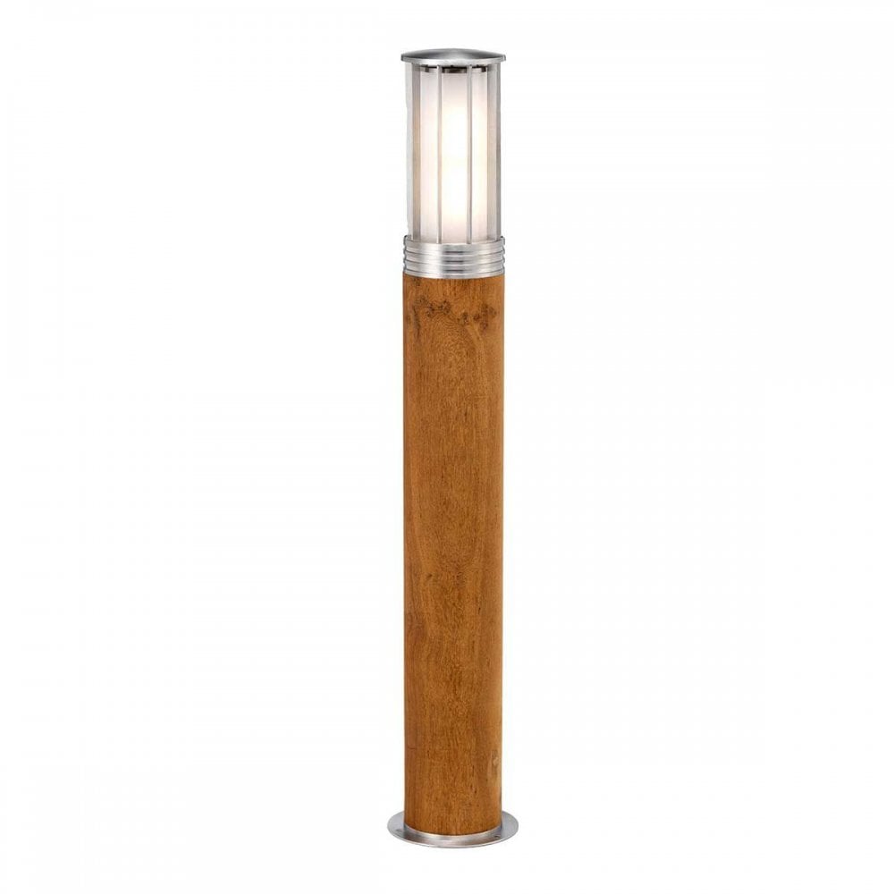 HORNSEA-B-SS Hornsea 1 Light Bollard Teak with Stainless Steel