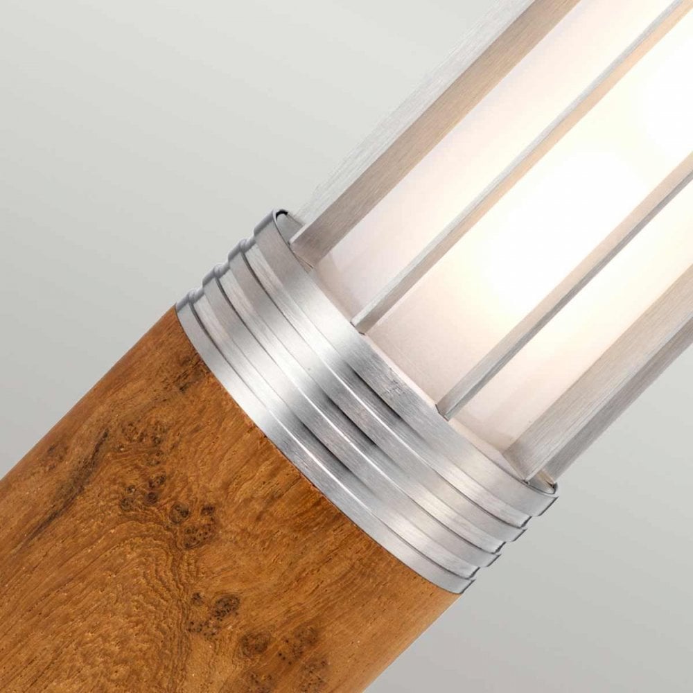 HORNSEA-B-SS Hornsea 1 Light Bollard Teak with Stainless Steel