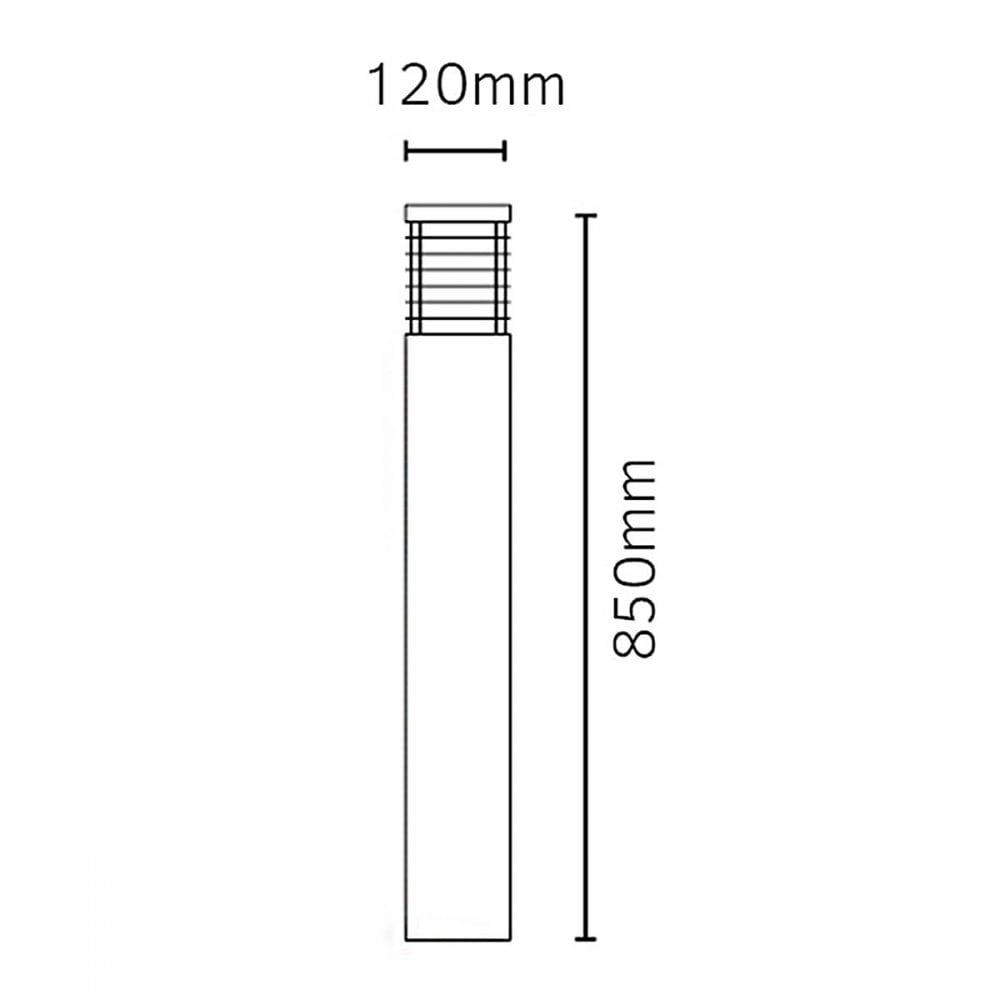 H-STAD-L-E27-BLK Halmstad 1 Light Large Bollard - Black