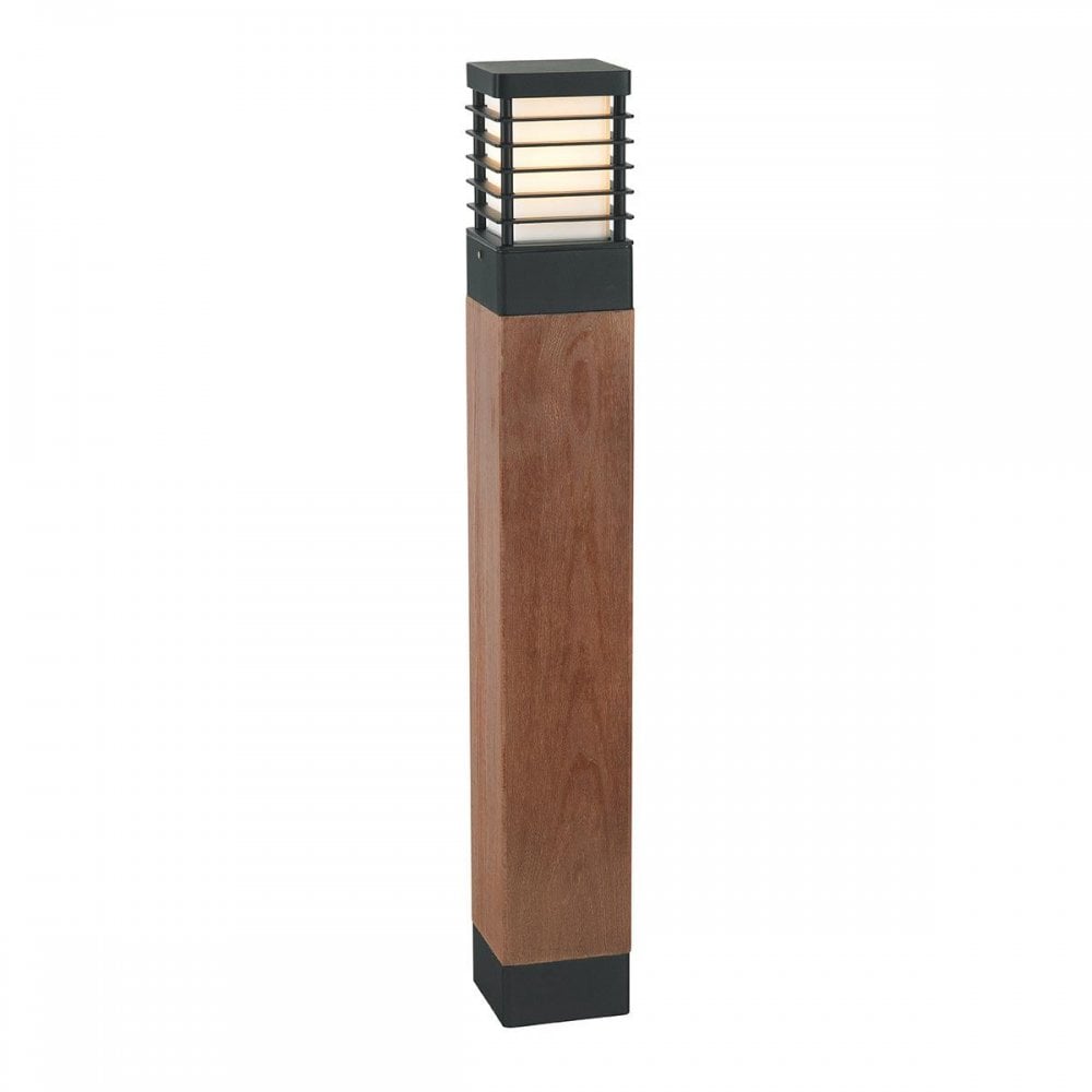 H-STADSW-L-E27-B Halmstad 1 Light Large Wooden Bollard - Black