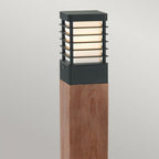 H-STADSW-L-E27-B Halmstad 1 Light Large Wooden Bollard - Black