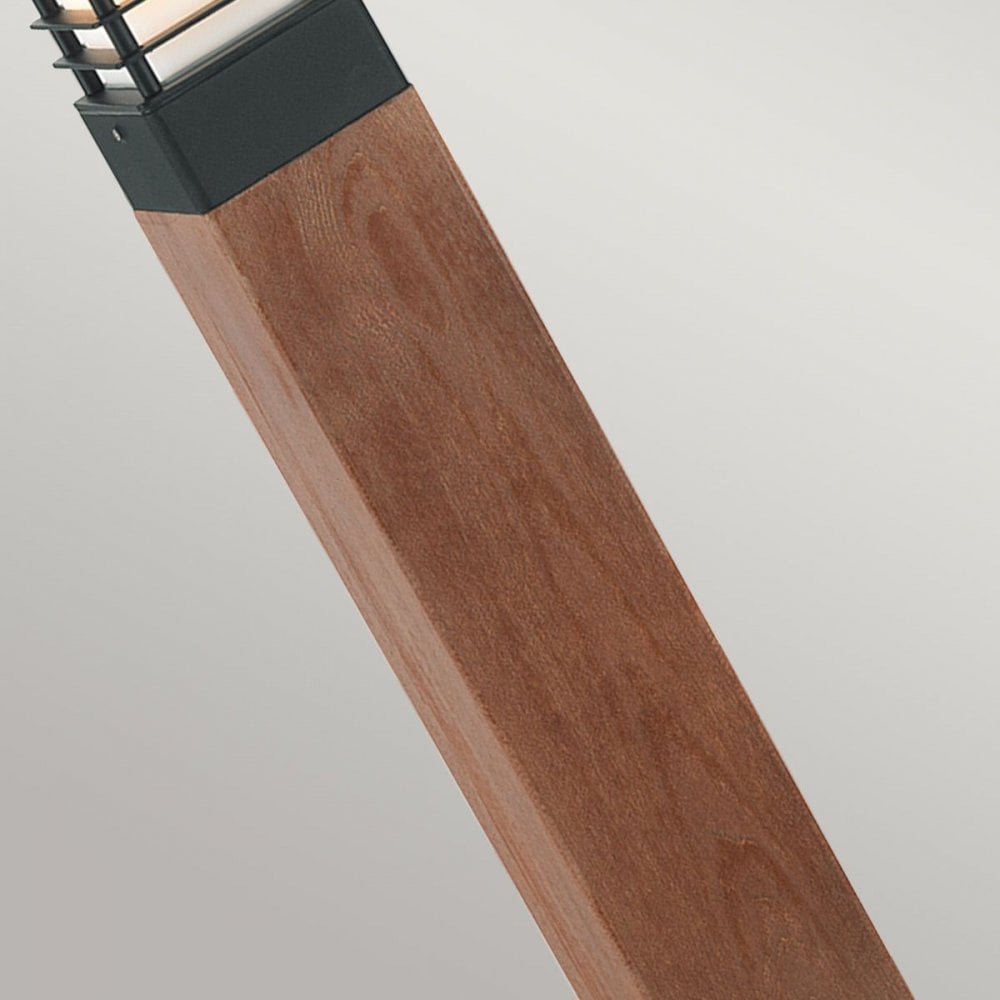 H-STADSW-L-E27-B Halmstad 1 Light Large Wooden Bollard - Black