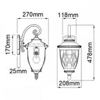 KL-ADMIRALS-COVE-M Admirals Cove 1 Light Medium Wall Lantern Textured Black