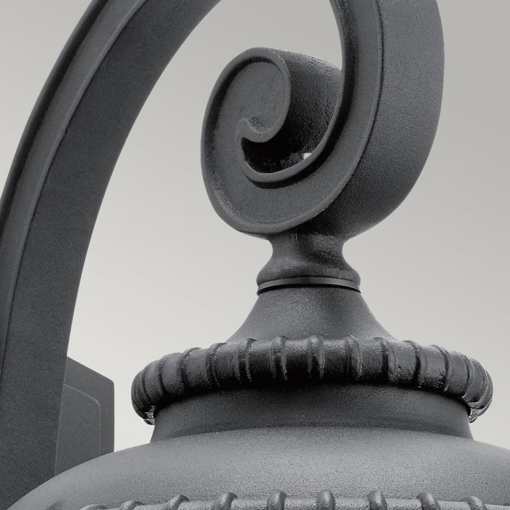 KL-ADMIRALS-COVE-M Admirals Cove 1 Light Medium Wall Lantern Textured Black