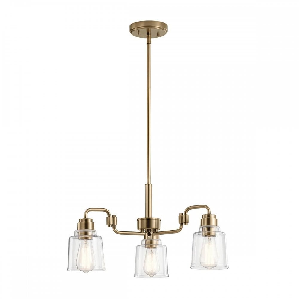 KL-AIVIAN3-WBR Aivian 3 Light Chandelier Weathered Brass
