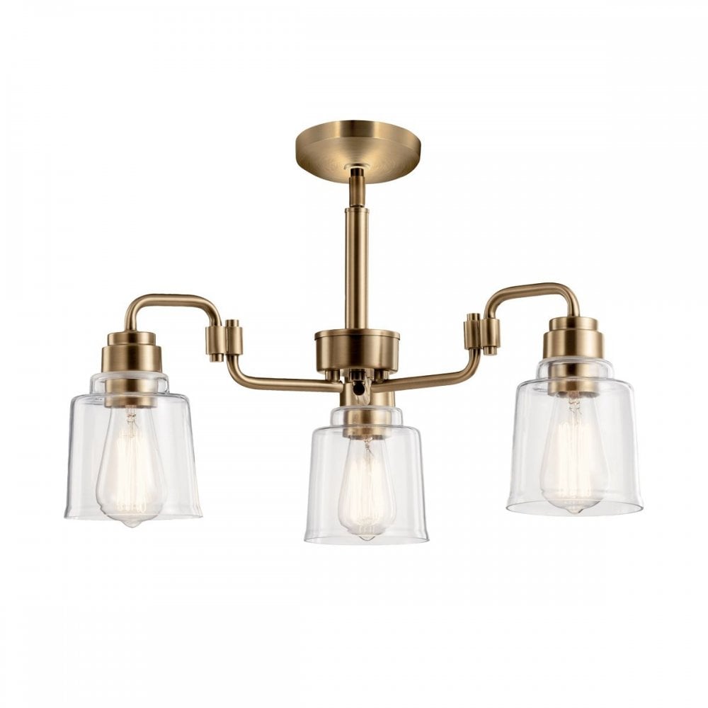KL-AIVIAN3-WBR Aivian 3 Light Chandelier Weathered Brass