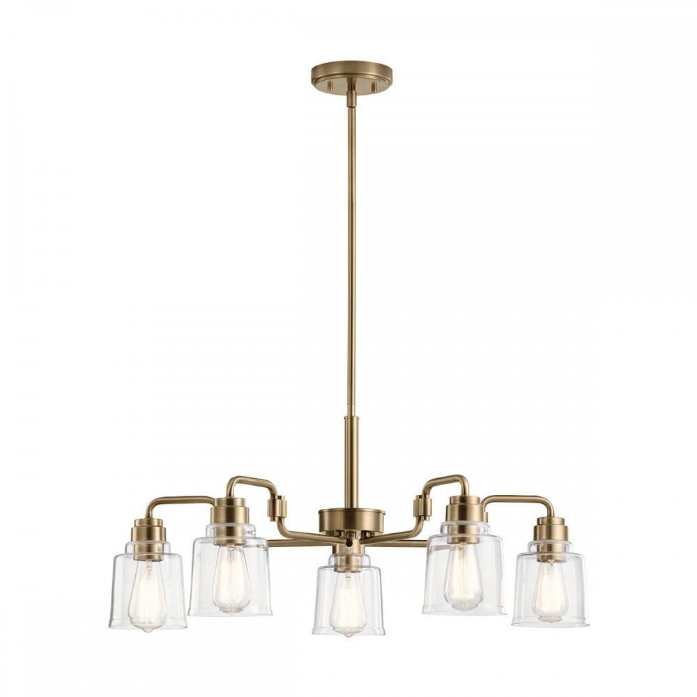 KL-AIVIAN5-WBR Aivian 5 Light Chandelier Weathered Brass