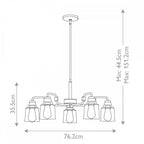 KL-AIVIAN5-WBR Aivian 5 Light Chandelier Weathered Brass