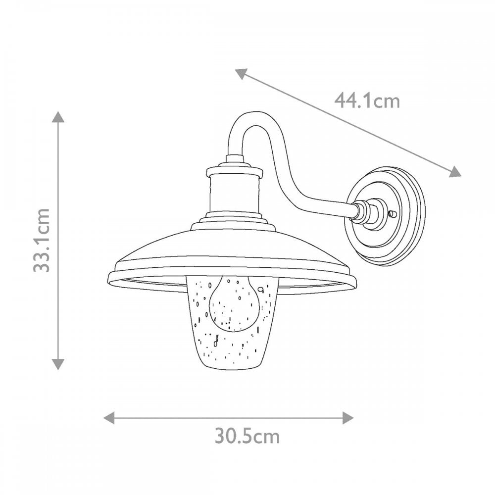 KL-ALLENBURY2-M-BKT Allenbury 1 Light Medium Wall Lantern Textured Black