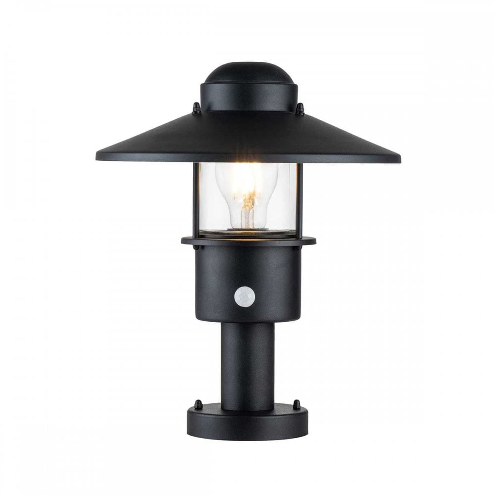 KLAMPENBORG-PED-PIR-BK Klampenborg 1 Light Pedestal with PIR Black
