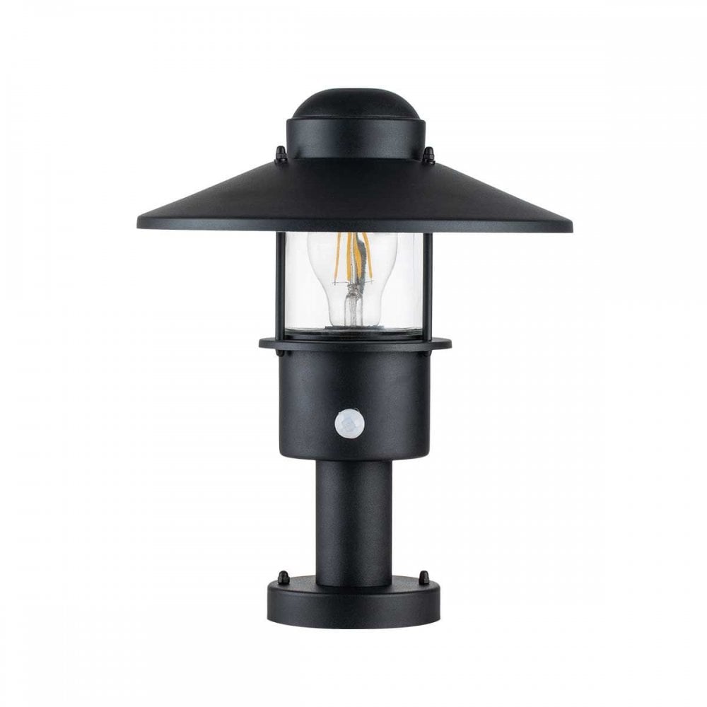 KLAMPENBORG-PED-PIR-BK Klampenborg 1 Light Pedestal with PIR Black