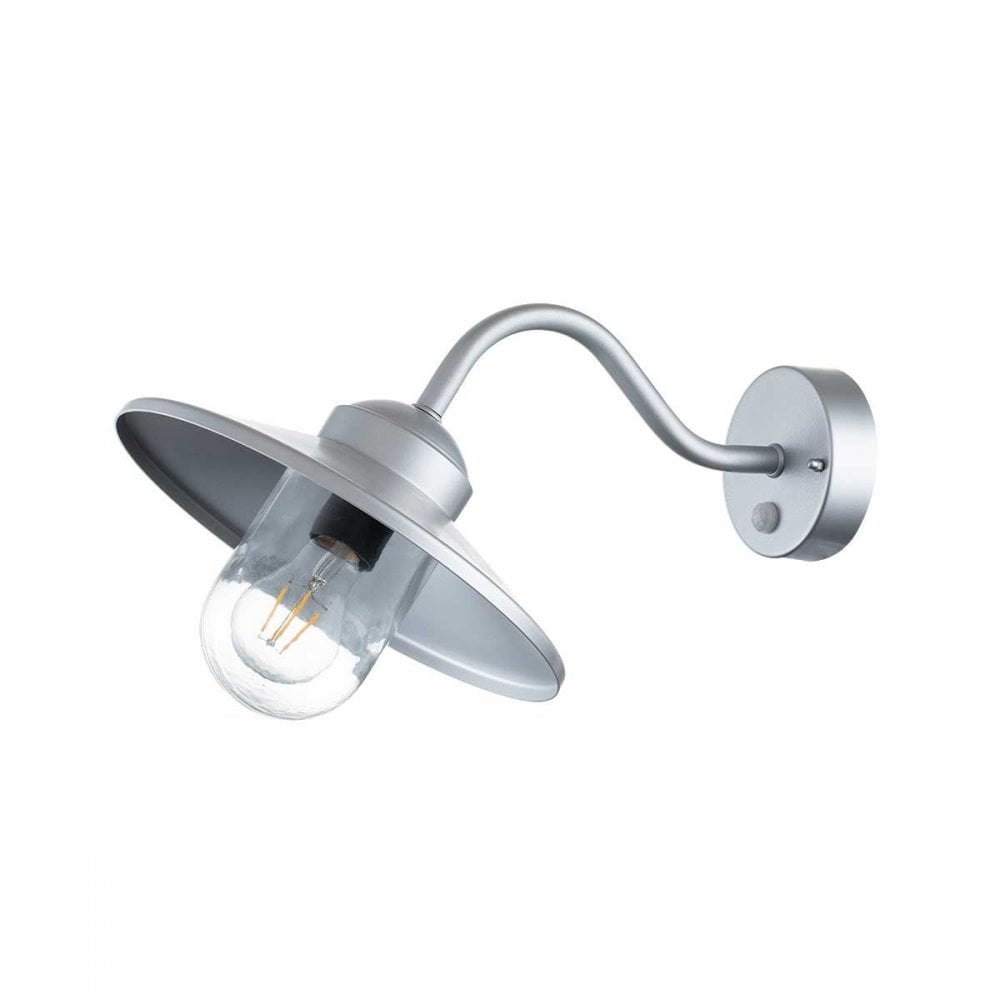 KLAMPENBORG-PIR-SIL Klampenborg 1 Light Wall Lantern with PIR Silver