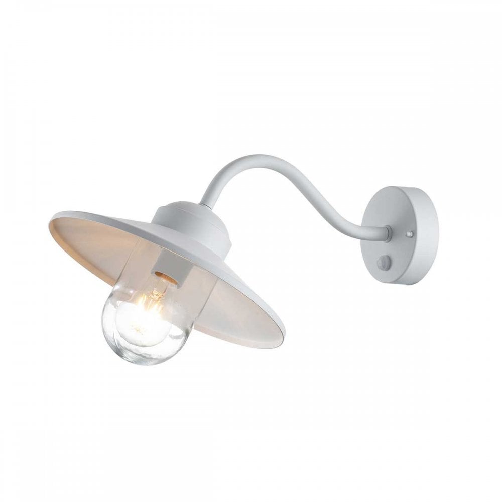 KLAMPENBORG-PIR-WHT Klampenborg 1 Light Wall Lantern with PIR White