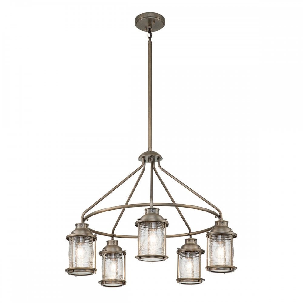 KL-ASHLANDBAY-5P-BU Ashland Bay 5 Light Outdoor Chandelier Burnished Bronze