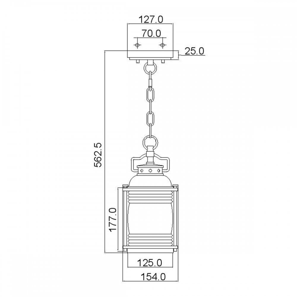 KL-ASHLANDBAY8-S-BU Ashland Bay 1 Light Small Chain Lantern Burnished Bronze