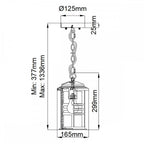 KL-BEACON-SQUARE8-OZ Beacon Square 1 Light Chain Lantern Olde Bronze