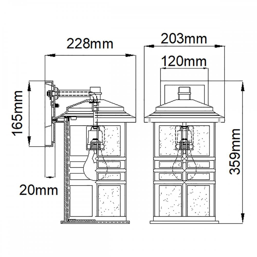 KL-BEACON-SQUARE-M-WHT Beacon Square 1 Light Medium Wall Lantern White