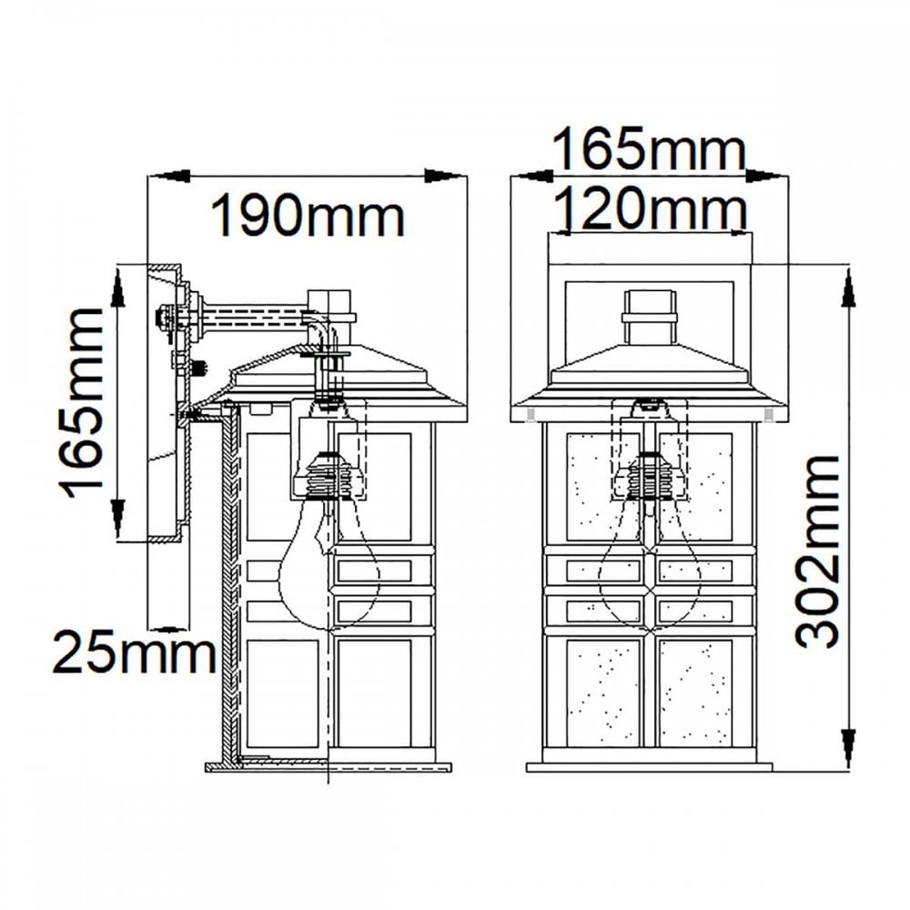 KL-BEACON-SQUARE-S-WHT Beacon Square 1 Light Small Wall Lantern White