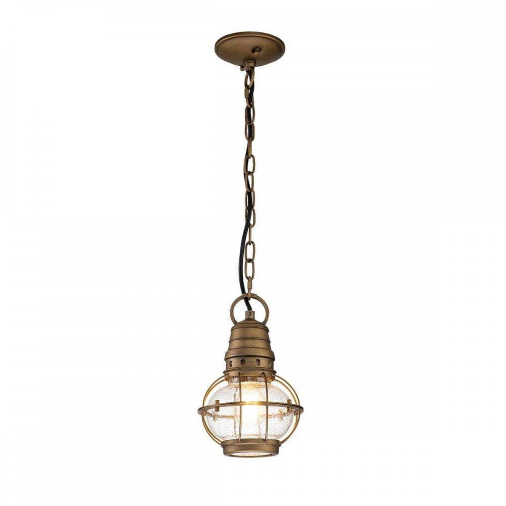 KL-BRIDGEPOINT8S-NBR Bridgepoint 1 Light Small Chain Lantern Natural Brass