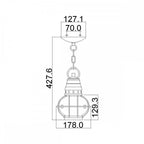 KL-BRIDGEPOINT8S-NBR Bridgepoint 1 Light Small Chain Lantern Natural Brass