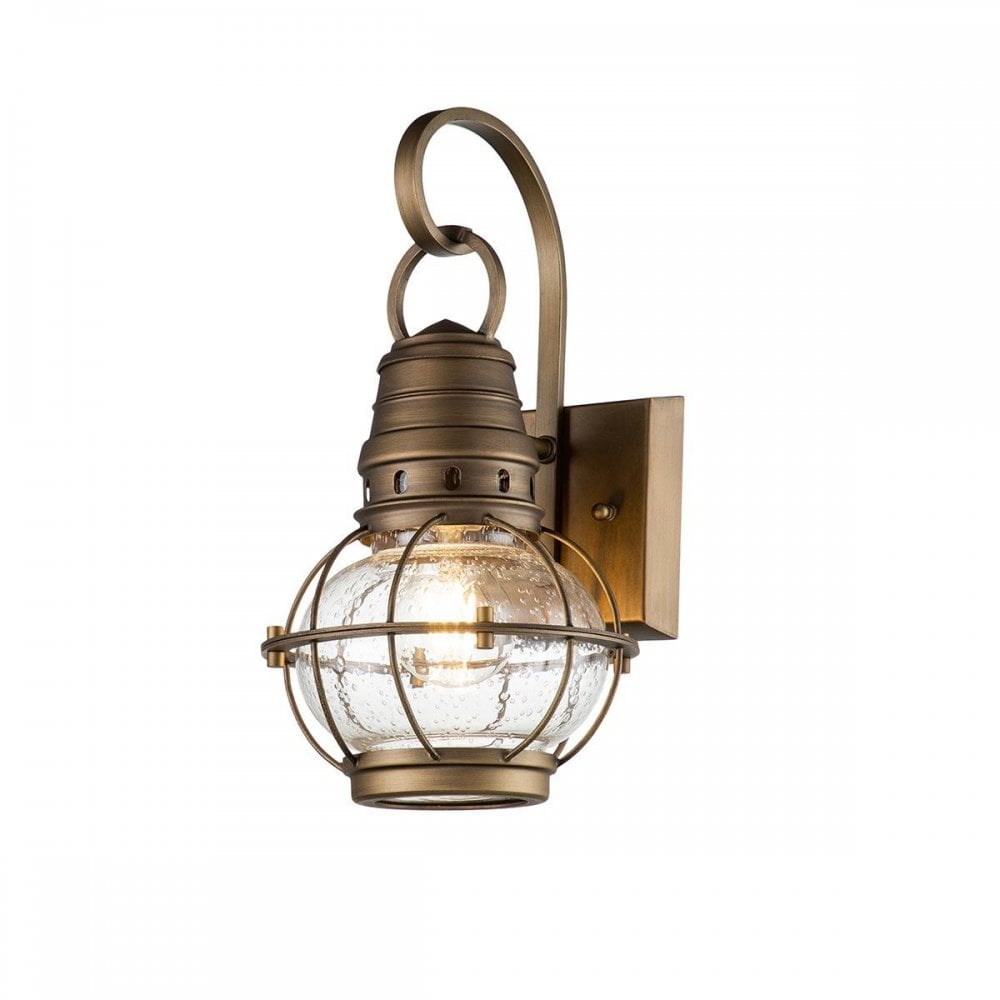 KL-BRIDGEPOINT-S-NBR Bridgepoint 1 Light Small Wall Lantern Natural Brass
