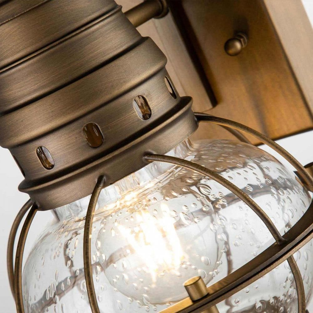 KL-BRIDGEPOINT-S-NBR Bridgepoint 1 Light Small Wall Lantern Natural Brass