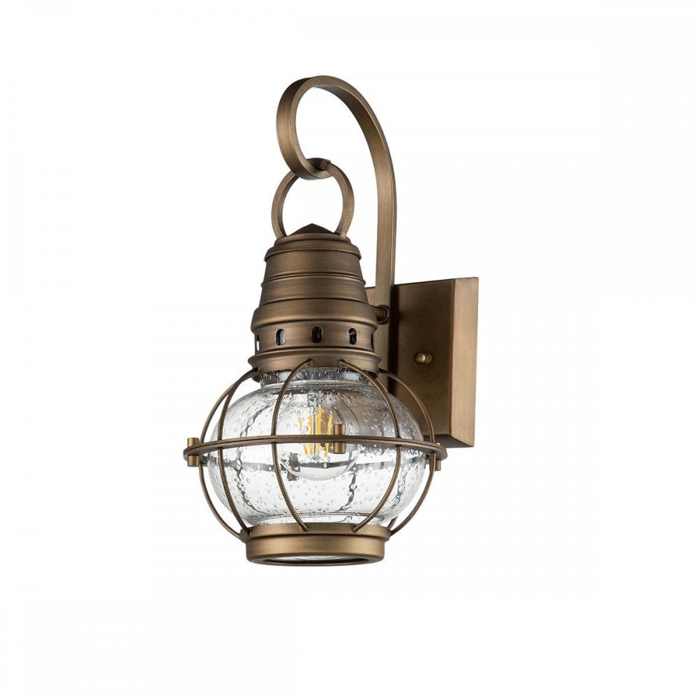 KL-BRIDGEPOINT-S-NBR Bridgepoint 1 Light Small Wall Lantern Natural Brass