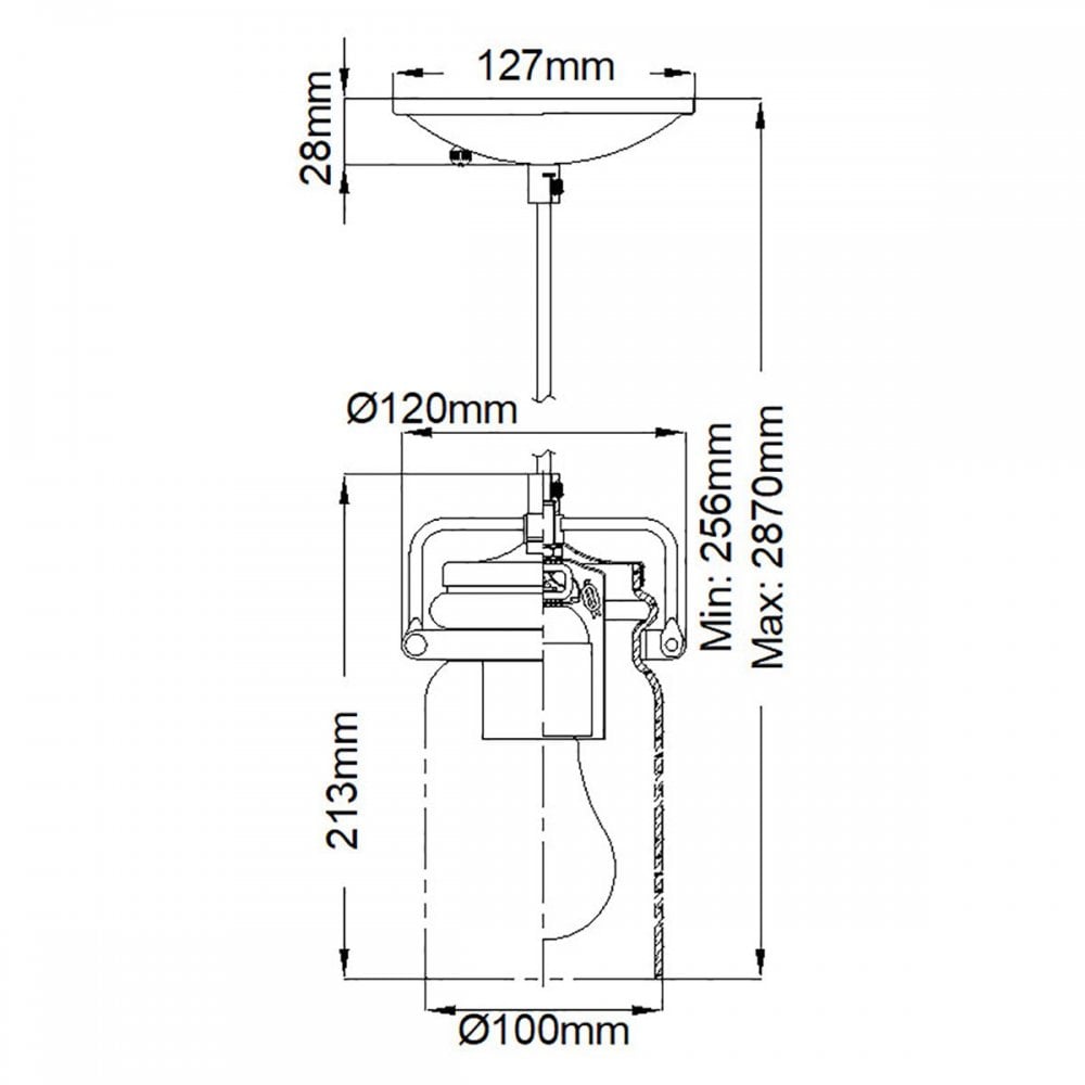 KL-BRINLEY-MP-BB Brinley 1 Light Mini Pendant Brushed Brass