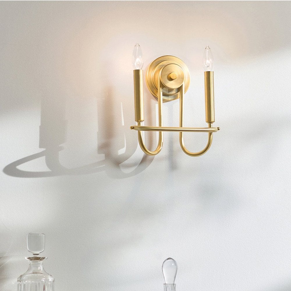 KL-CAPITOL-HILL2-PNBR Capitol Hill 2lt Wall light Painted Natural Brass
