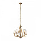 KL-DERYN5-NBR Deryn 5 Light Chandelier Natural Brass