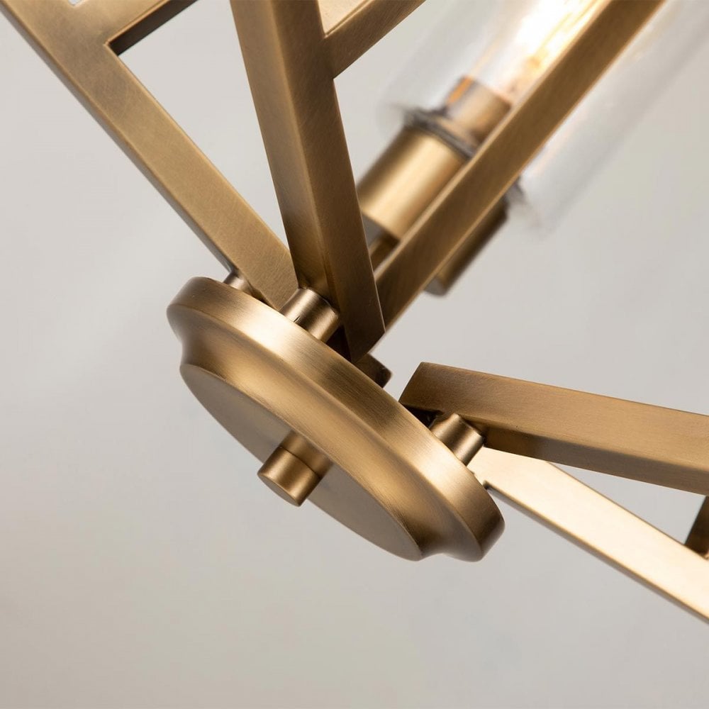 KL-DERYN5-NBR Deryn 5 Light Chandelier Natural Brass