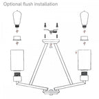 KL-DERYN5-NBR Deryn 5 Light Chandelier Natural Brass