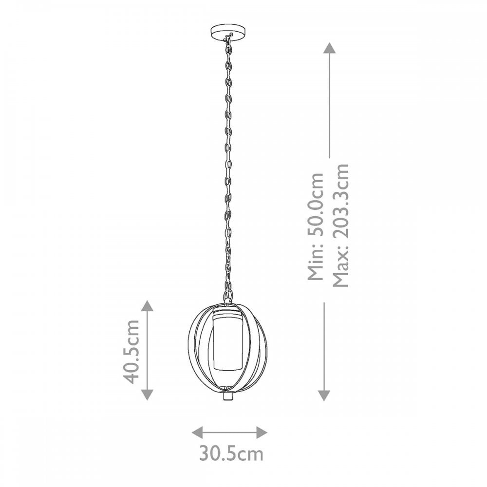 KL-GRAND-BANK-P-DAG Grand Bank 1 Light Outdoor Pendant Distressed Antique Grey & Brushed Aluminium