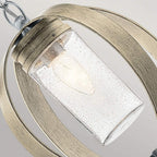 KL-GRAND-BANK-P-DAG Grand Bank 1 Light Outdoor Pendant Distressed Antique Grey & Brushed Aluminium