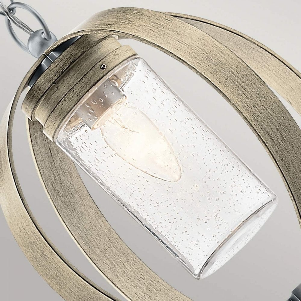 KL-GRAND-BANK-P-DAG Grand Bank 1 Light Outdoor Pendant Distressed Antique Grey & Brushed Aluminium