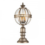 KL-HALLERON-3M-BU Halleron 3 Light Pedestal Lantern Burnished Bronze