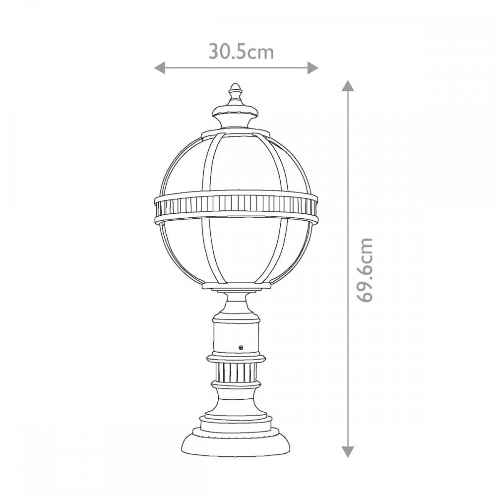KL-HALLERON-3M-BU Halleron 3 Light Pedestal Lantern Burnished Bronze