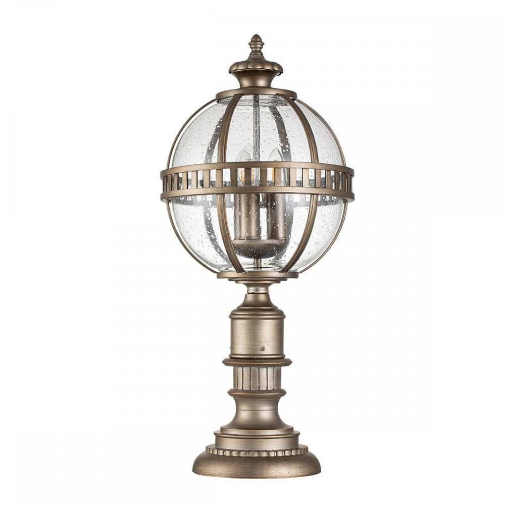 KL-HALLERON-3M-BU Halleron 3 Light Pedestal Lantern Burnished Bronze