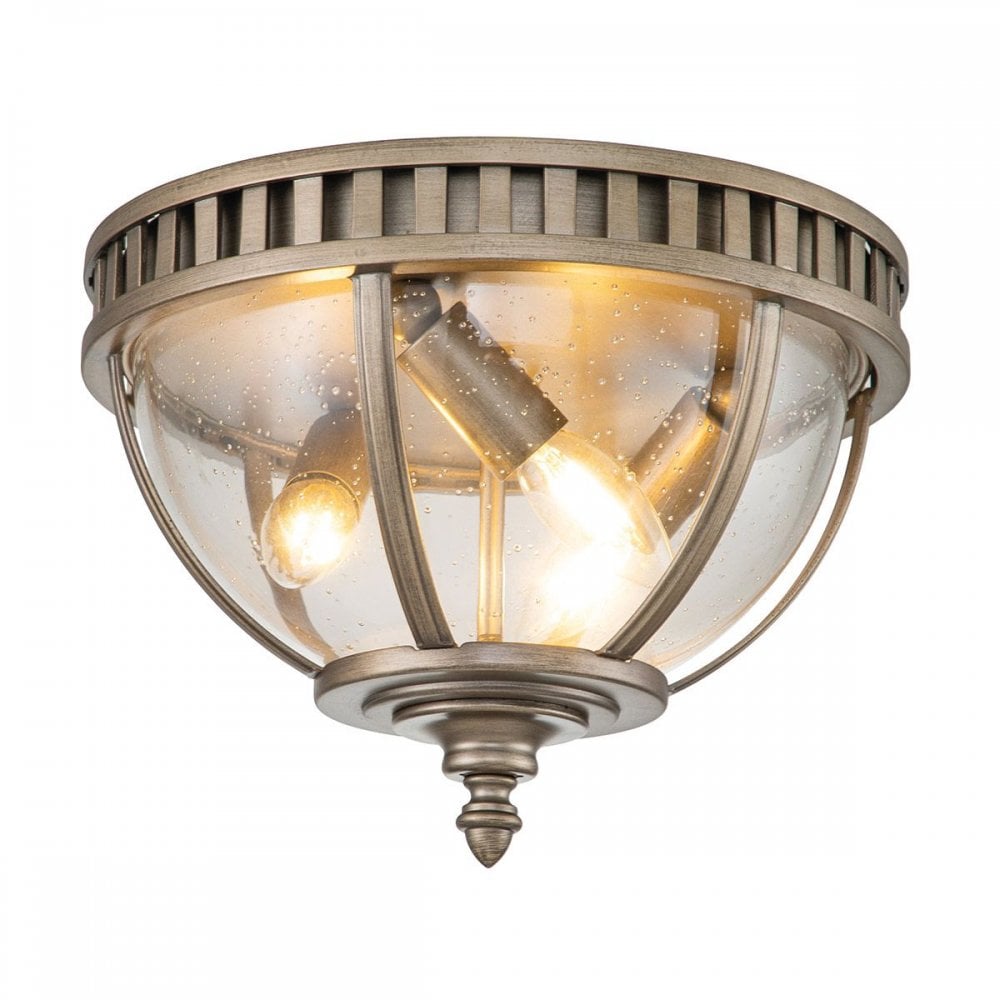KL-HALLERON-F-BU Halleron 3 Light Ceiling Flush Burnished Bronze
